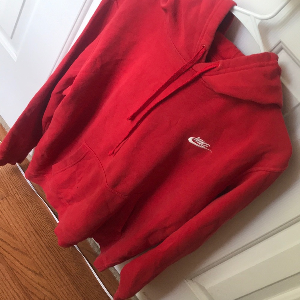 red nike hoodie large